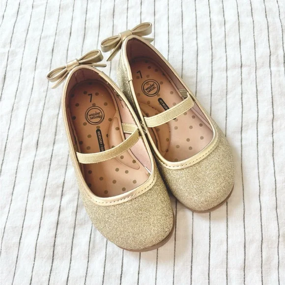 green emerald velvet dress Doe A Dear Kids' Mary Jane Flat in Light Gold at Nordstrom Rack, Size 11.5Us / 29EU main image 1